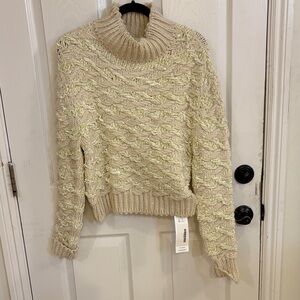 Jil Sander Cream Textured Turtleneck Sweater